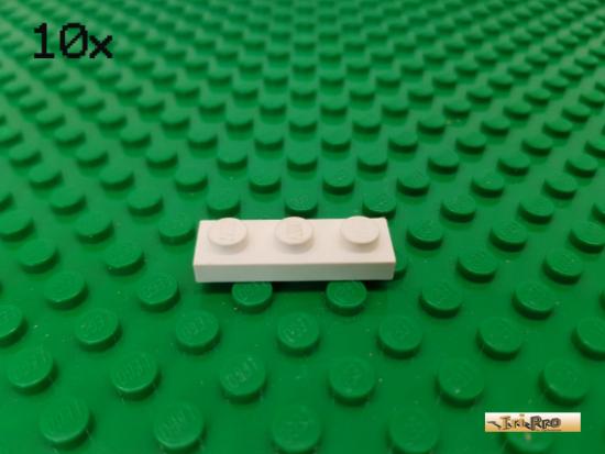 LEGO 10Stk Platte Basic 1x3 wei 3623