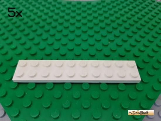 LEGO 5Stk Platte Basic 2x10 wei 3832