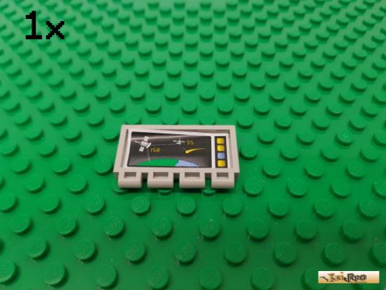 LEGO 1Stk Platte / Klappe / Scharnier 2x4 alt hellgrau beklebt 2873pb06