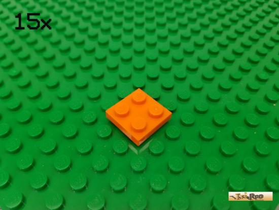 LEGO 15Stk Platte Basic 2x2 orange 3022