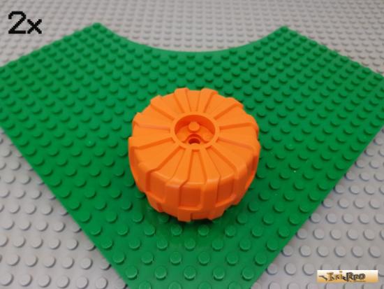 LEGO 2Stk Reifen / Felge 54x30mm orange 2515