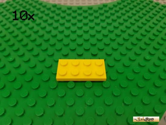 LEGO 10Stk Platte Basic 2x4 gelb 3020