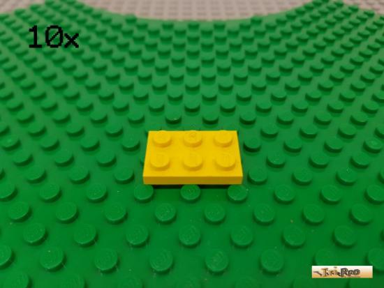 LEGO 10Stk Platte Basic 2x3 gelb 3021