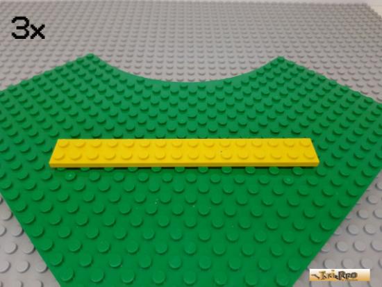 LEGO 3Stk Platte Basic 2x16 gelb 4282