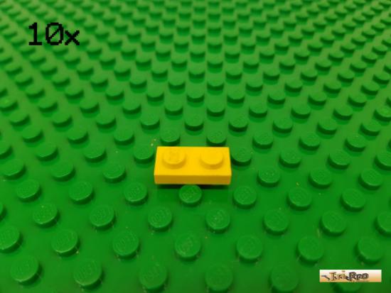 LEGO 10Stk Platte Basic 1x2 gelb 3023