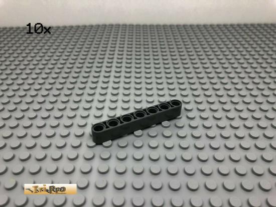 LEGO 10Stk Technic Liftarm 7 Loch Dunkel Grau, Dark Gray 32524