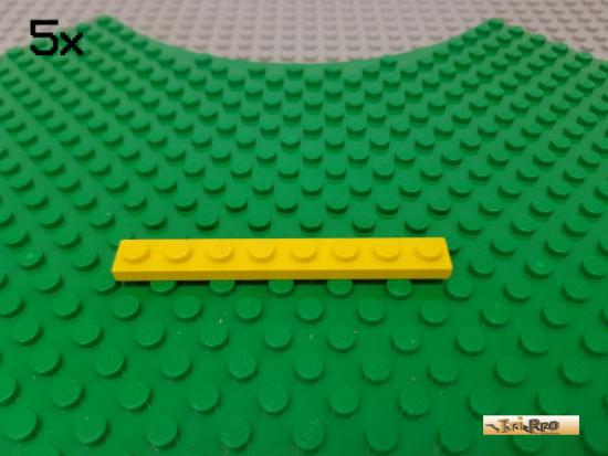 LEGO 5Stk Platte Basic 1x8 gelb 3460