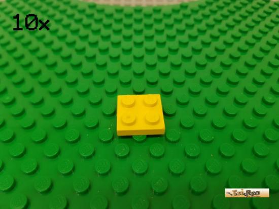 LEGO 10Stk Platte Basic 2x2 gelb 3022