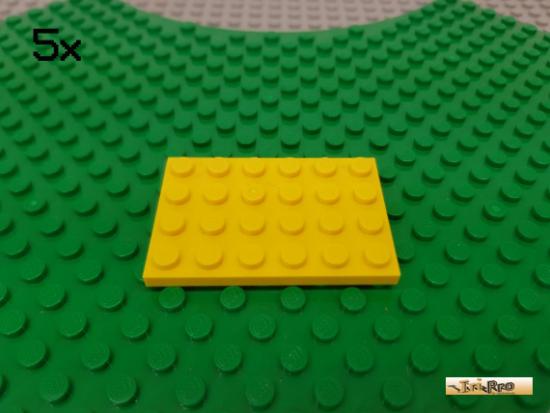 LEGO 5Stk Platte Basic 4x6 gelb 3032