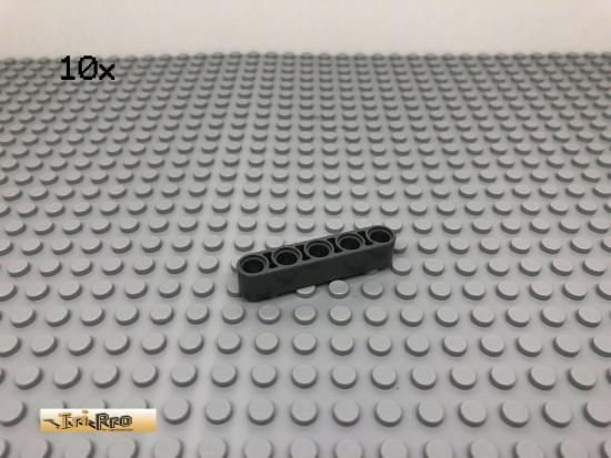 LEGO 10Stk Technic Liftarm 5 Loch Dunkel Grau 32316