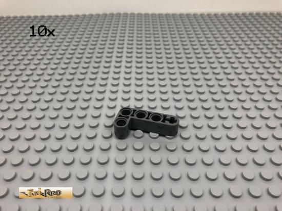 LEGO 10Stk Technic Liftarm gebogen Eck Dunkel Grau 32140