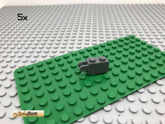 LEGO 5Stk Technic 1x2 Raster Gelenk Dunkel Grau 30365