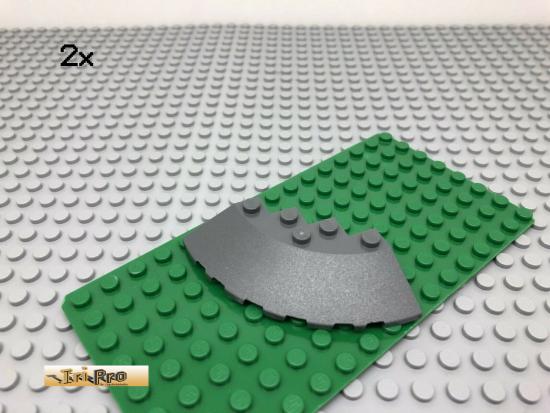 LEGO 2Stk 6x6 Viertel Rundstein Kreis Dunkel Grau 95188