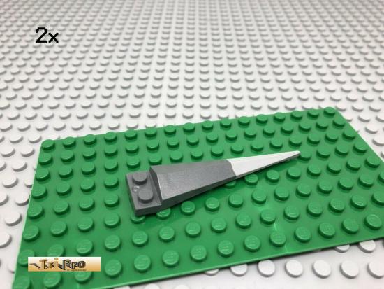 LEGO 2Stk 1x2 Platte mit Gummispitze Dunkel Grau 61406