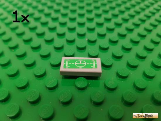 LEGO 1Stk Fliese / Kachel 1x2 neu-hellgrau beklebt 3069