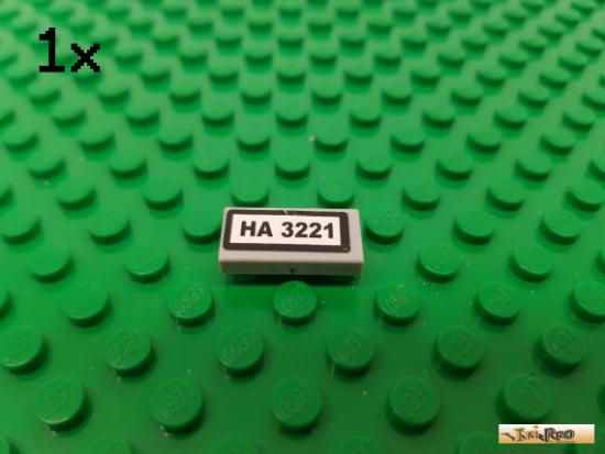 LEGO 1Stk Fliese / Kachel 1x2 neu-hellgrau beklebt 3069