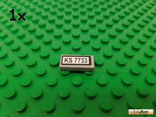 LEGO 1Stk Fliese / Kachel 1x2 neu-hellgrau beklebt 3069