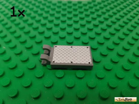 LEGO 1Stk Fliese / Fahne mit Clip 2x3 neu-dunkelgrau beklebt 30350