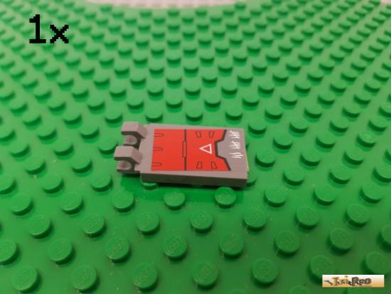 LEGO 1Stk Fahne / Flagge 2x3 / Clip neu-dunkelgrau beklebt 30350