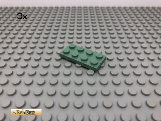 LEGO 3Stk 2x4 Platte Plate Sandgrn, Sandgreen 3020 30