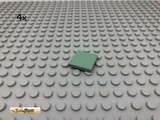 LEGO 4Stk 2x2 Fliese Platte Plate Sandgrn, Sandgreen 3068 28