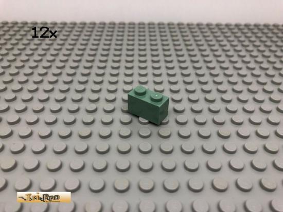 LEGO 12Stk 1x2 Basic Stein Sandgrn, Sandgreen 3004 24