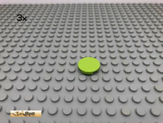 LEGO 3Stk 2x2 Platte Fliese rund Limette, Lime 4150 11