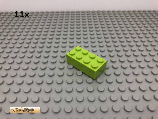 LEGO 11Stk 2x4 Basic Stein Limette, Lime 3001 24