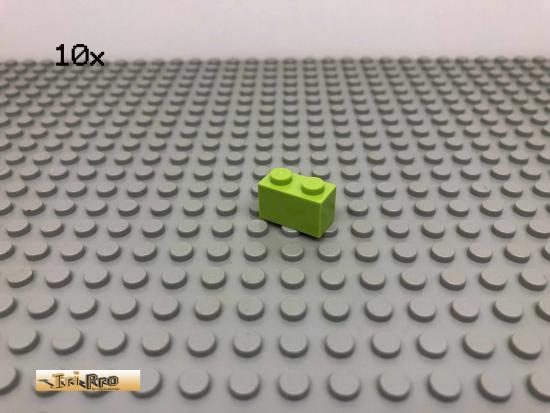 LEGO 10Stk 1x2 Basic Stein Limette, Lime 3004 62