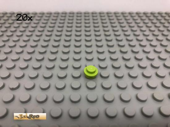 LEGO 20Stk 1x1 Platte Plate rund Limette, Lime 4073 49