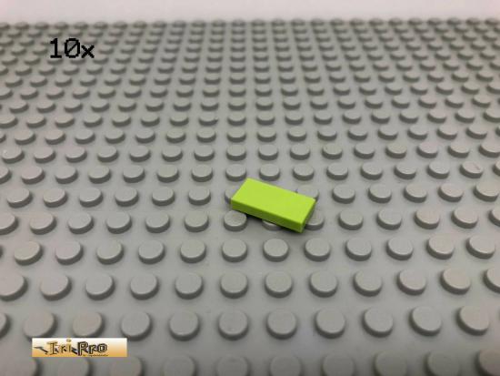 LEGO 10Stk 1x2 Platte Plate Fliese Limette, Lime 3069 48