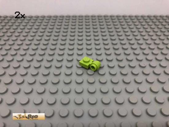 LEGO 2Stk 1x1 Platte Plate mit Hlse Ring Limette, Lime 4081 40