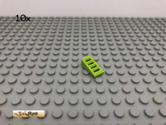 LEGO 10Stk 1x2 Platte Plate schrg Gitter Limette, Lime 61409 38