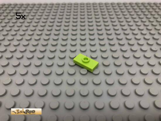 LEGO 5Stk 1x2 Platte Plate Fliese mit 1 Noppe mittig Limette, Lime 3794 39