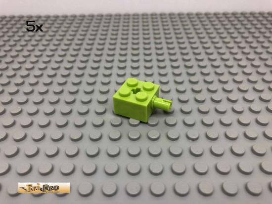 LEGO 5Stk 2x2 Stein mit Pin Achse Limette, Lime 6232 29