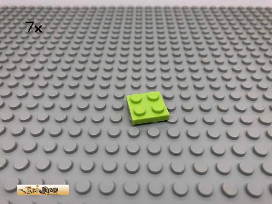 LEGO 7Stk 2x2 Platte Plate Basic Limette, Lime 3022 13