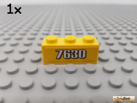 LEGO 1Stk Stein Basic 1x3 gelb beklebt 3622pb028