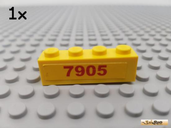 LEGO 1Stk Stein Basic 1x4 gelb beklebt 3010 / Set 7905