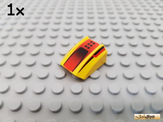 LEGO 1Stk Platte / Motorhaube 2x2 gelb bedruckt 30602