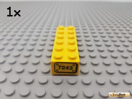 LEGO 1Stk Stein Basic 2x6 gelb beklebt 2456 / Set 7243