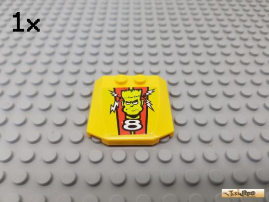 LEGO 1Stk Platte / Motorhaube 4x4 gelb beklebt 45677