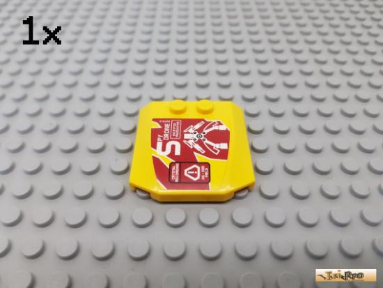 LEGO 1Stk Platte / Motorhaube 4x4 gelb beklebt 45677pb023