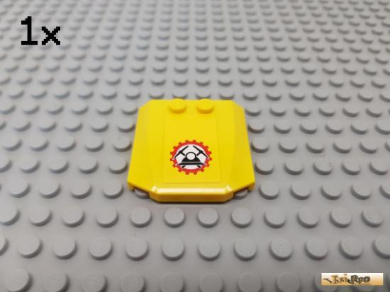 LEGO 1Stk Platte / Motorhaube 4x4 gelb beklebt 45677pb059