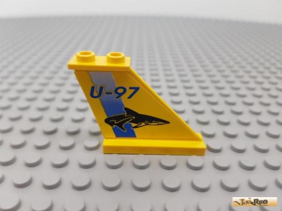 LEGO 1Stk Heckflgel / Flugzeug 1x4x3 gelb beklebt 2340pb013