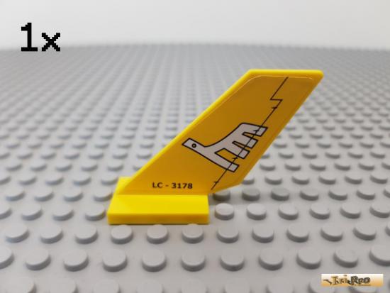 LEGO 1Stk Heckflgel / Flugzeug / Platte 2x3 gelb beklebt 6239pb032