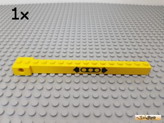 LEGO 1Stk Kranarm / Ausleger 2x16 gelb bedruckt 2350pb01