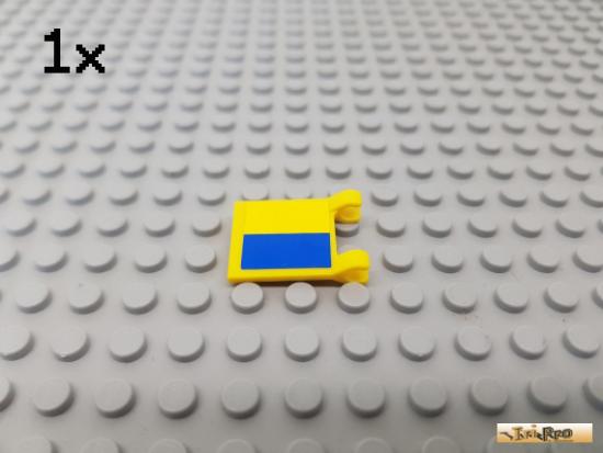 LEGO 1Stk Fahne / Flagge 2x2 / 2 Clips gelb beklebt 2335pb024