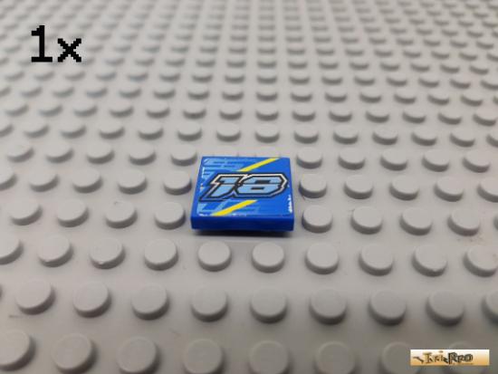 LEGO 1Stk Fliese / Kachel 2x2 blau beklebt 3068bpb0099