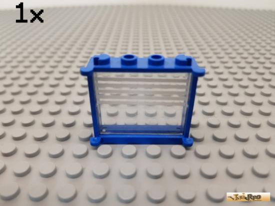 LEGO 1Stk Fenster / Rahmen / Glas 1x4x3 blau beklebt 3853