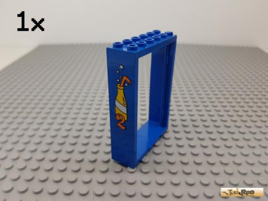 LEGO 1Stk Tr / Trrahmen 2x6x7 blau beklebt 4071